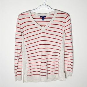Gap Factory striped V neck sweater size S